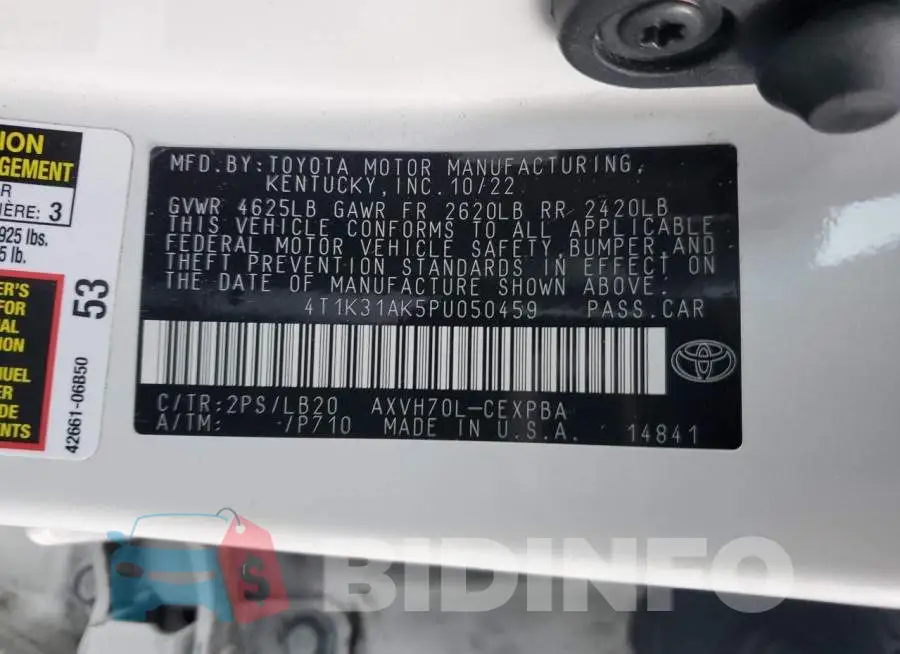 4T1K31AK5PU050459 Photo# 13