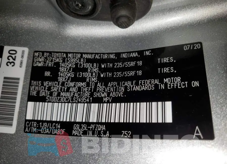 5TDDZ3DC7LS249541 Photo# 13