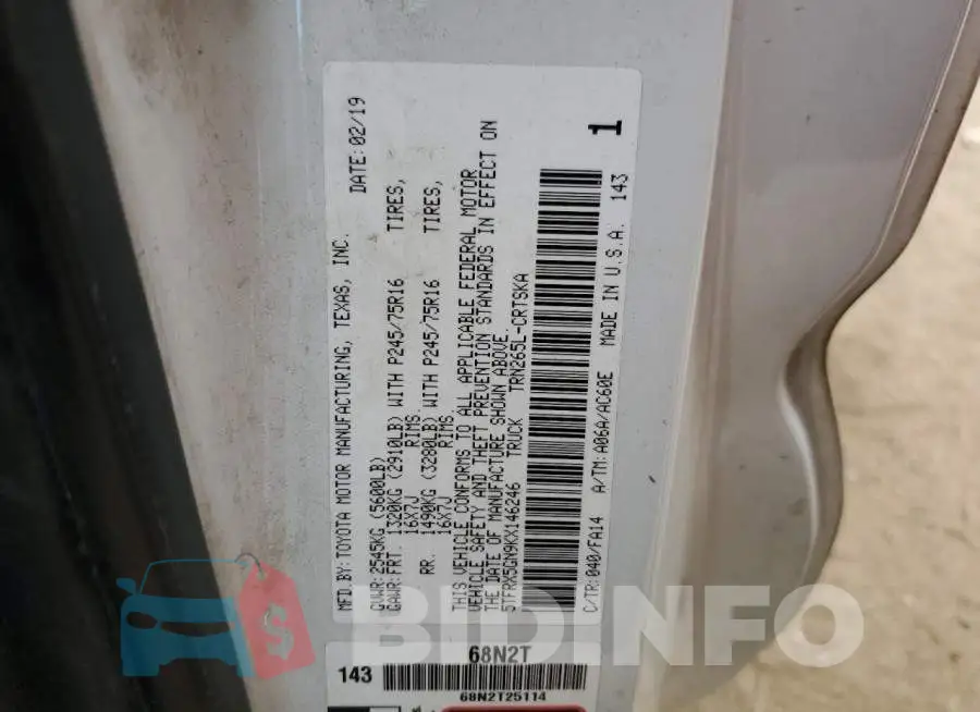 5TFRX5GN9KX146246 Photo# 12