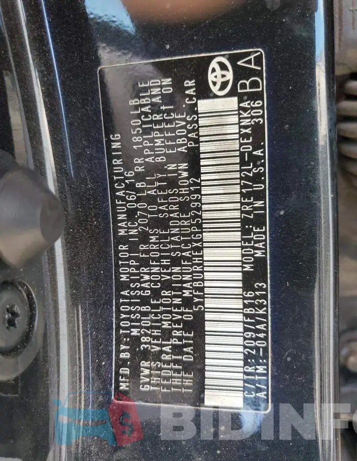 5YFBURHEXGP529912 Photo# 12