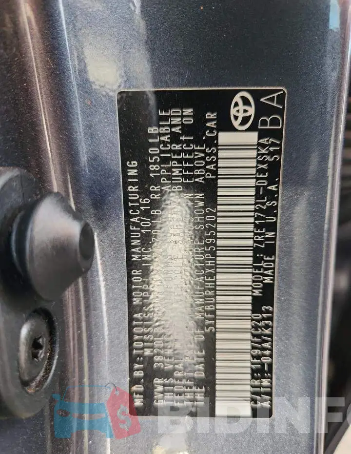 5YFBURHEXHP595202 Photo# 12