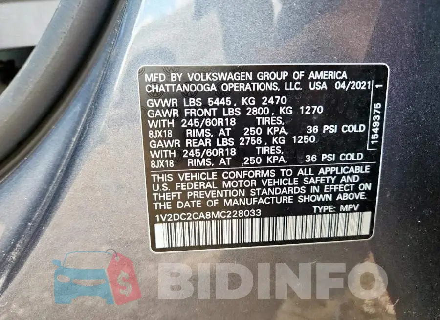 1V2DC2CA8MC228033 Photo# 13