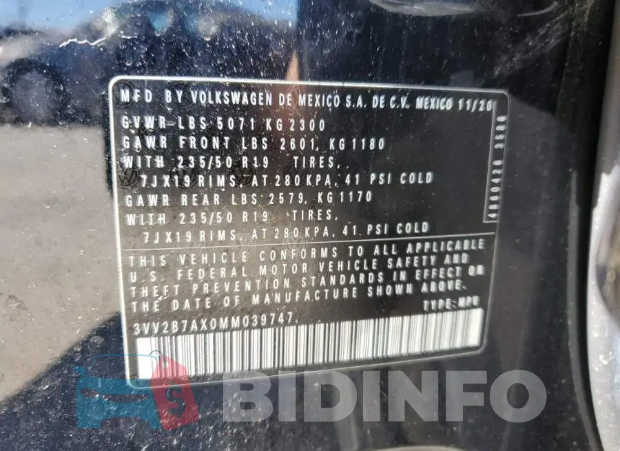 3VV2B7AX0MM039747 Photo# 14