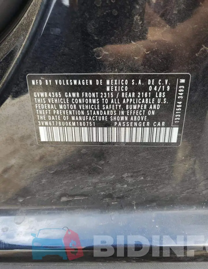 3VW6T7BU0KM180751 Photo# 12