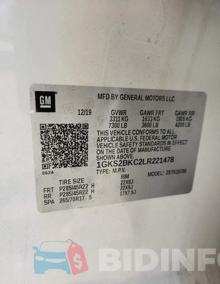 1GKS2BKC2LR221478 Photo# 13