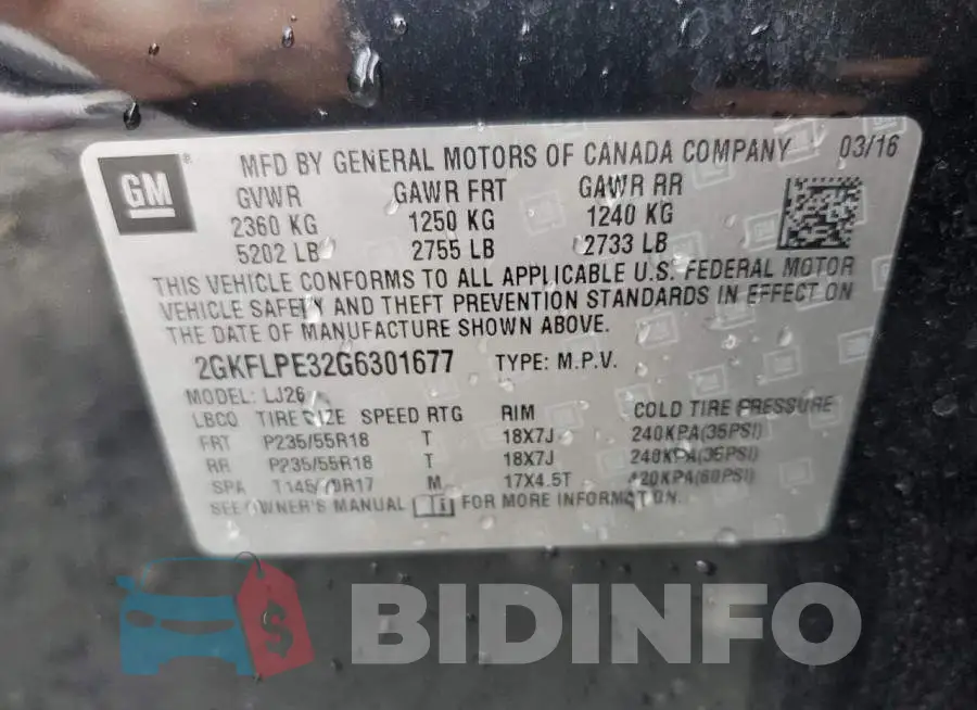 2GKFLPE32G6301677 Photo# 12