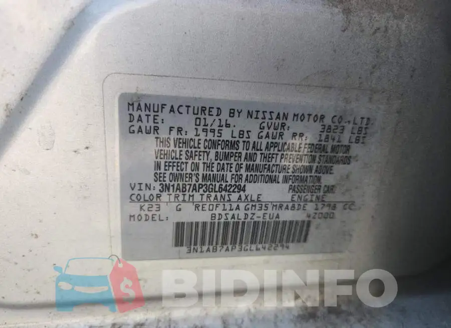 3N1AB7AP3GL642294 Photo# 13
