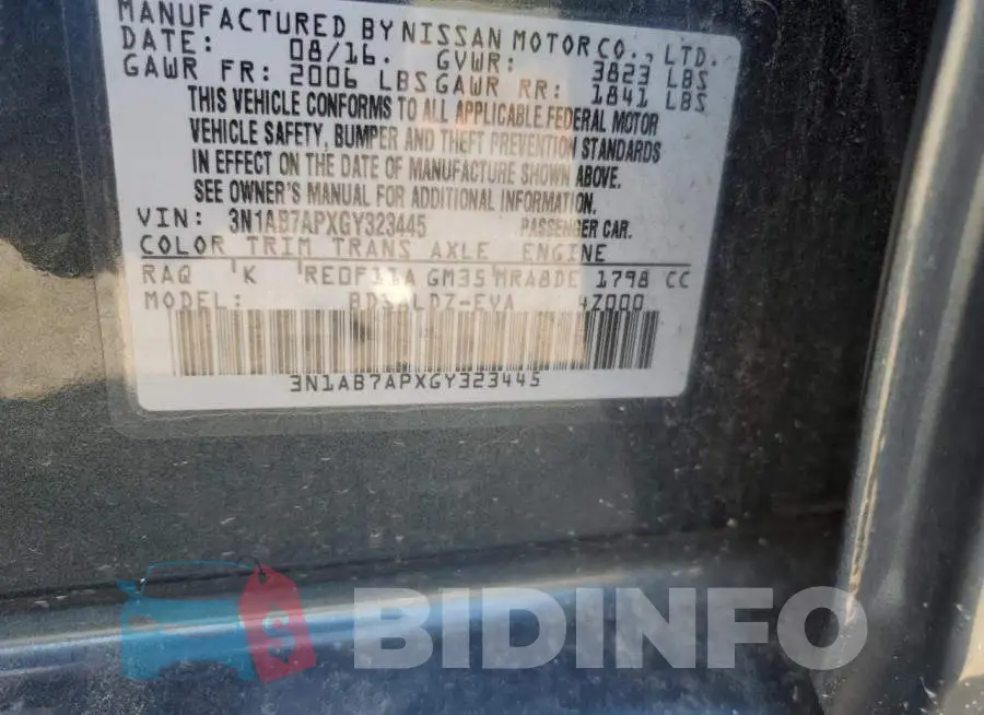 3N1AB7APXGY323445 Photo# 12