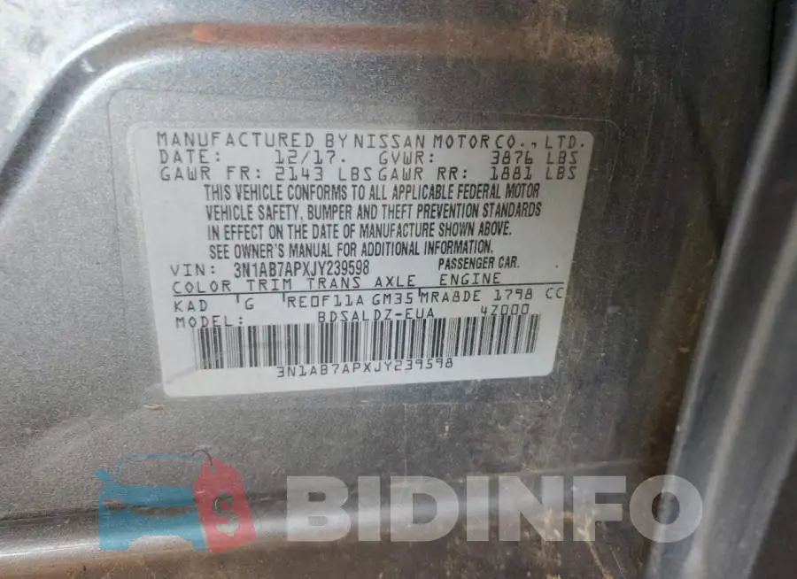 3N1AB7APXJY239598 Photo# 12