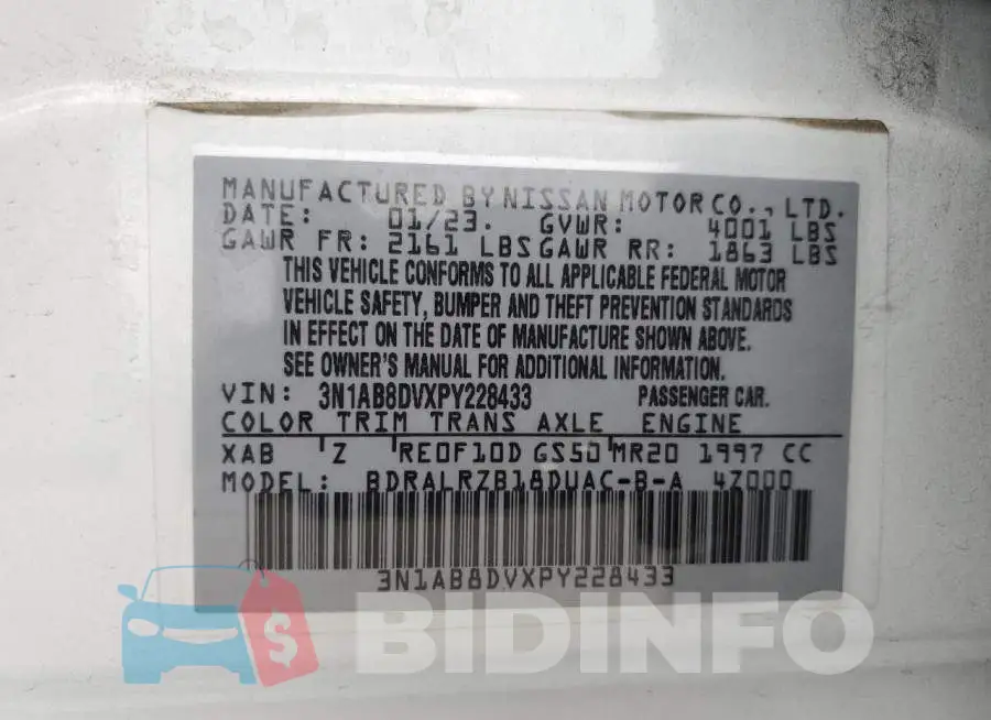 3N1AB8DVXPY228433 Photo# 13