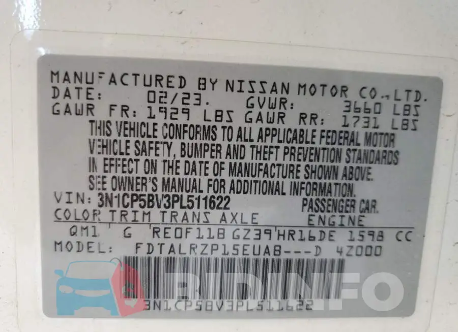 3N1CP5BV3PL511622 Photo# 12