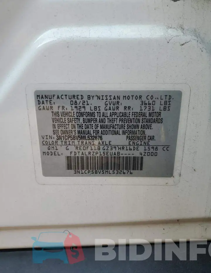 3N1CP5BV5ML532676 Photo# 12