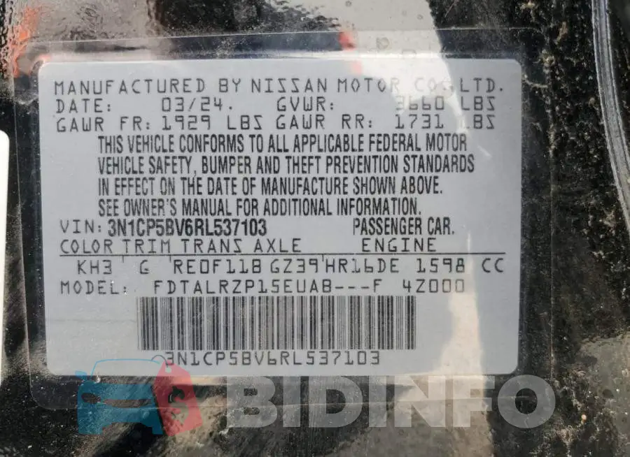 3N1CP5BV6RL537103 Photo# 13