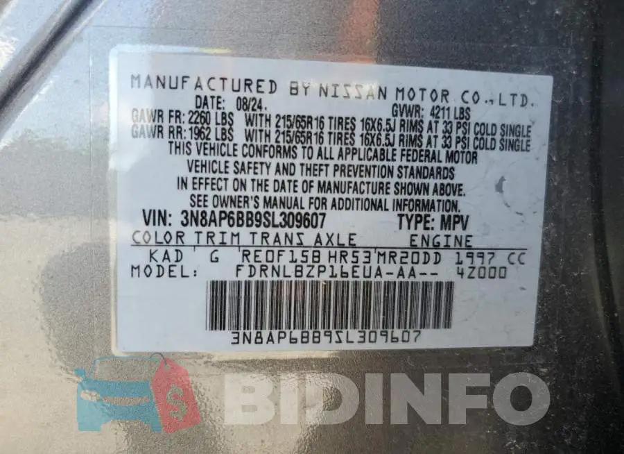 3N8AP6BB9SL309607 Photo# 14