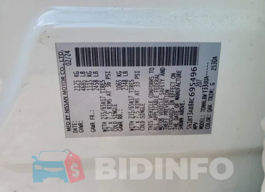 5N1BT3AB8RC695496 Photo# 13