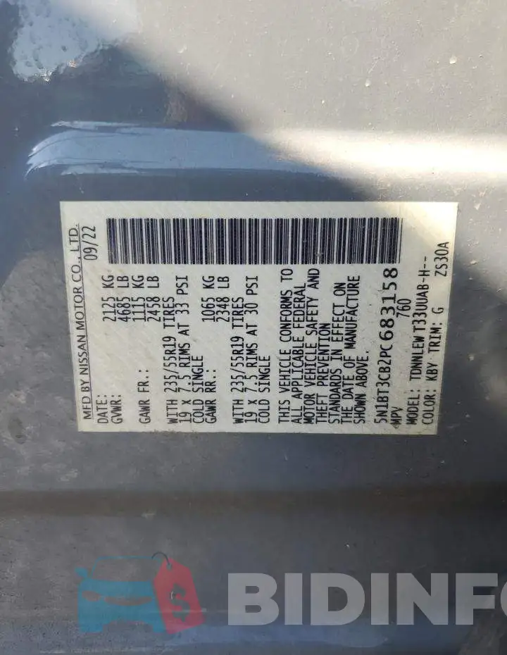 5N1BT3CB2PC683158 Photo# 13