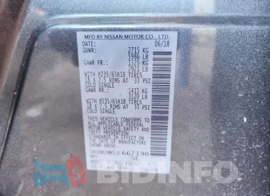 5N1DR2MM5JC667190 Photo# 13