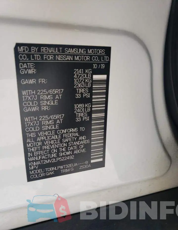 KNMAT2MV2LP522492 Photo# 14