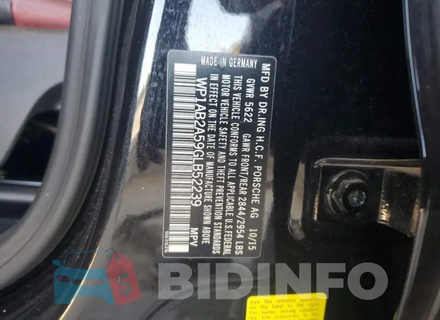 WP1AB2A59GLB52239 Photo# 12