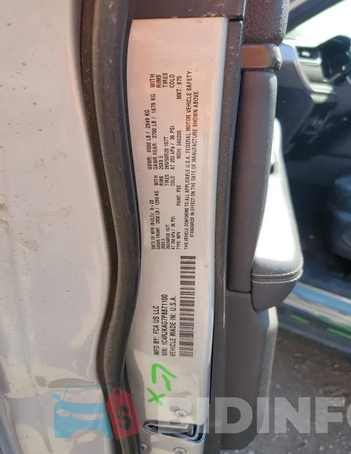1C4RJKAG7P8871100 Photo# 13