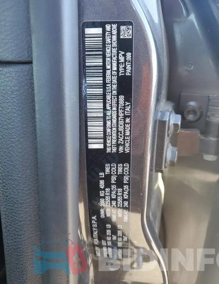 ZACCJBDB7HPF70889 Photo# 12