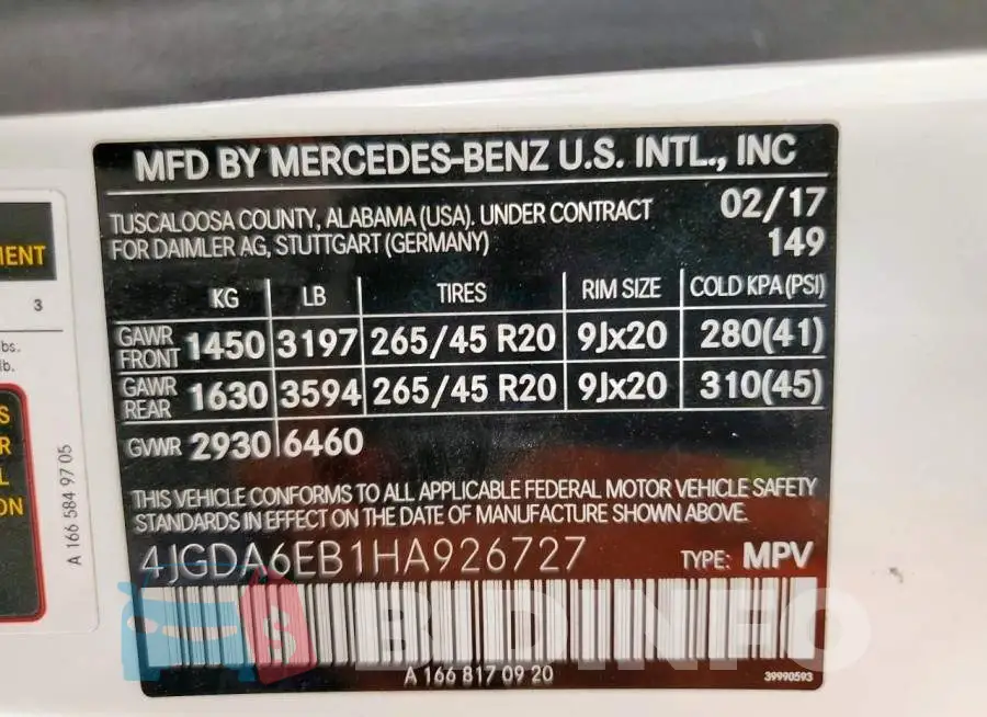 4JGDA6EB1HA926727 Photo# 13