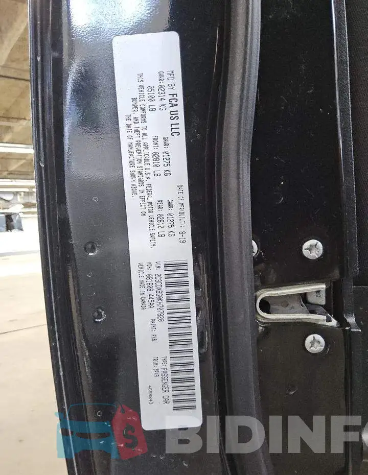 2C3CDXBG0KH707820 Photo# 12