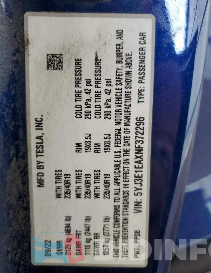 5YJ3E1EAXNF372296 Photo# 13