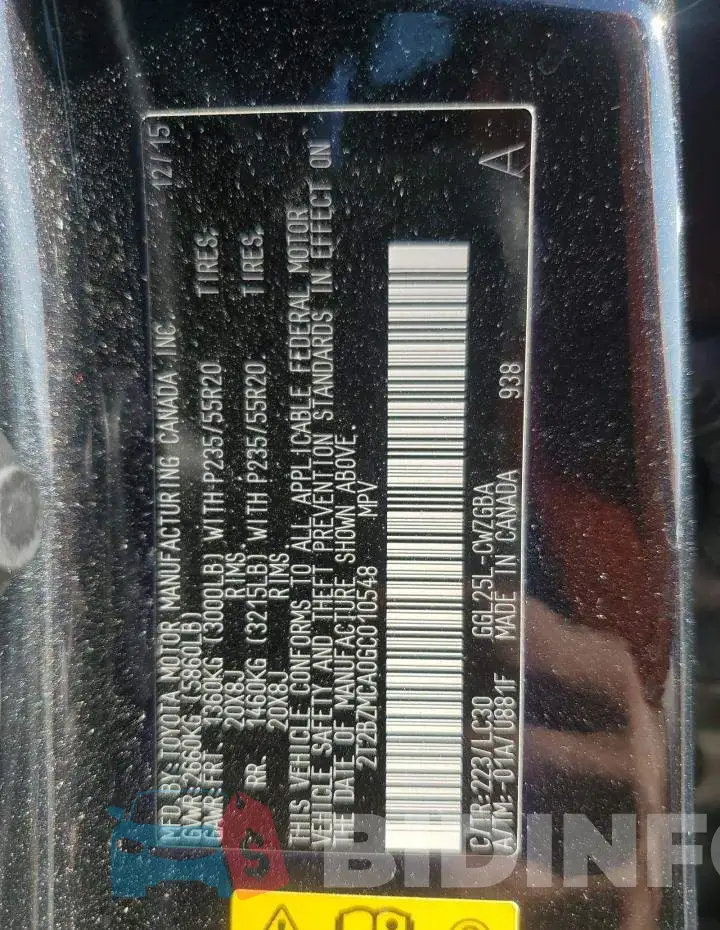 2T2BZMCA0GC010548 Photo# 14