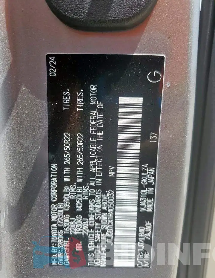 JTJGB7CX1R4050032 Photo# 14