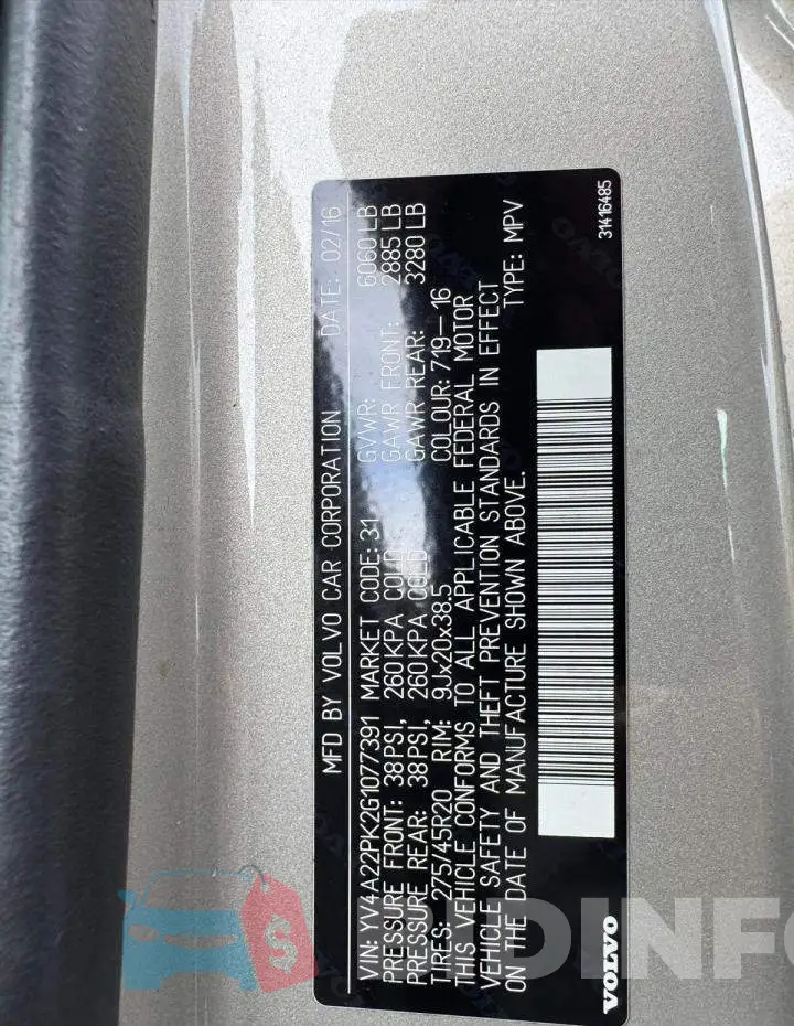 YV4A22PK2G1077391 Photo# 13