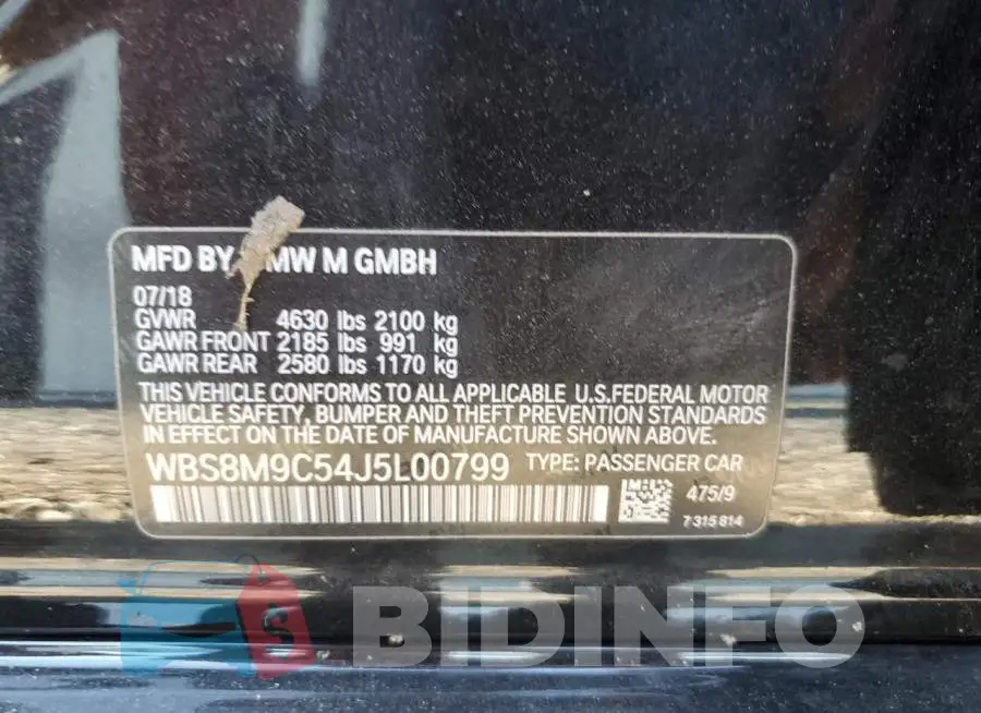 WBS8M9C54J5L00799 Photo# 12