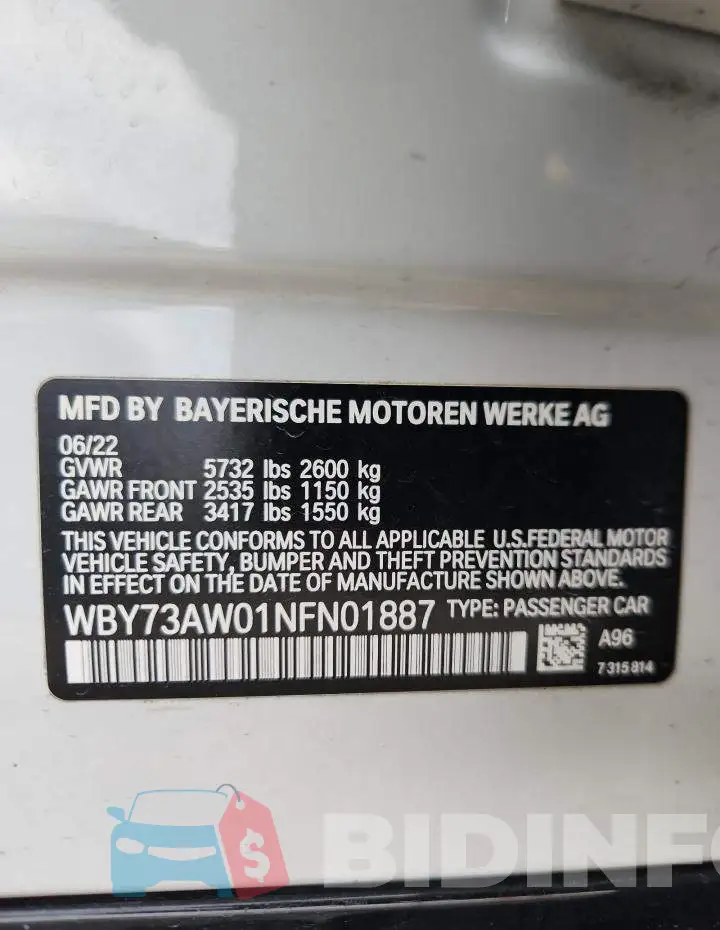 WBY73AW01NFN01887 Photo# 13