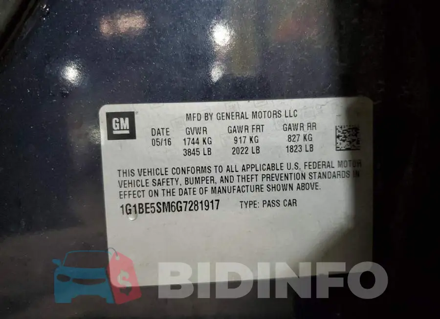 1G1BE5SM6G7281917 Photo# 12