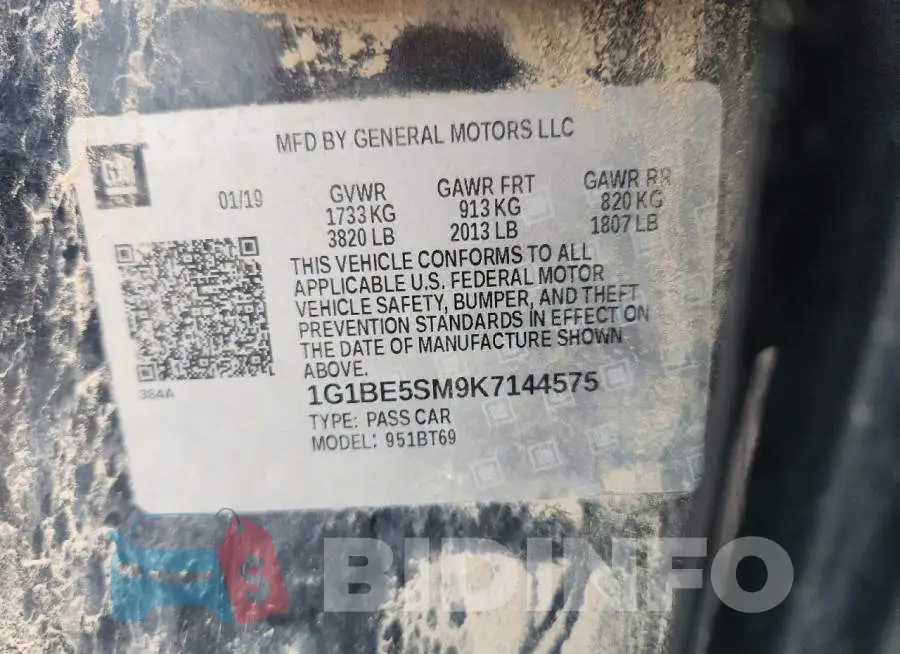 1G1BE5SM9K7144575 Photo# 12