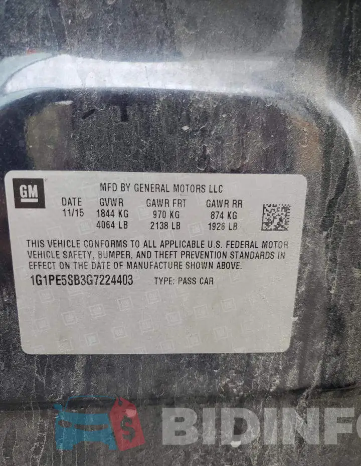 1G1PE5SB3G7224403 Photo# 13