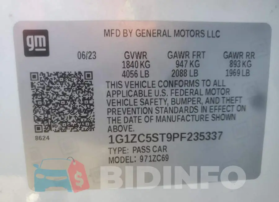 1G1ZC5ST9PF235337 Photo# 12