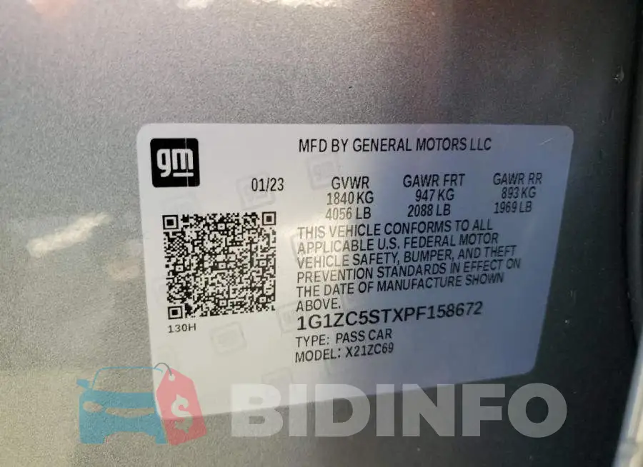 1G1ZC5STXPF158672 Photo# 12