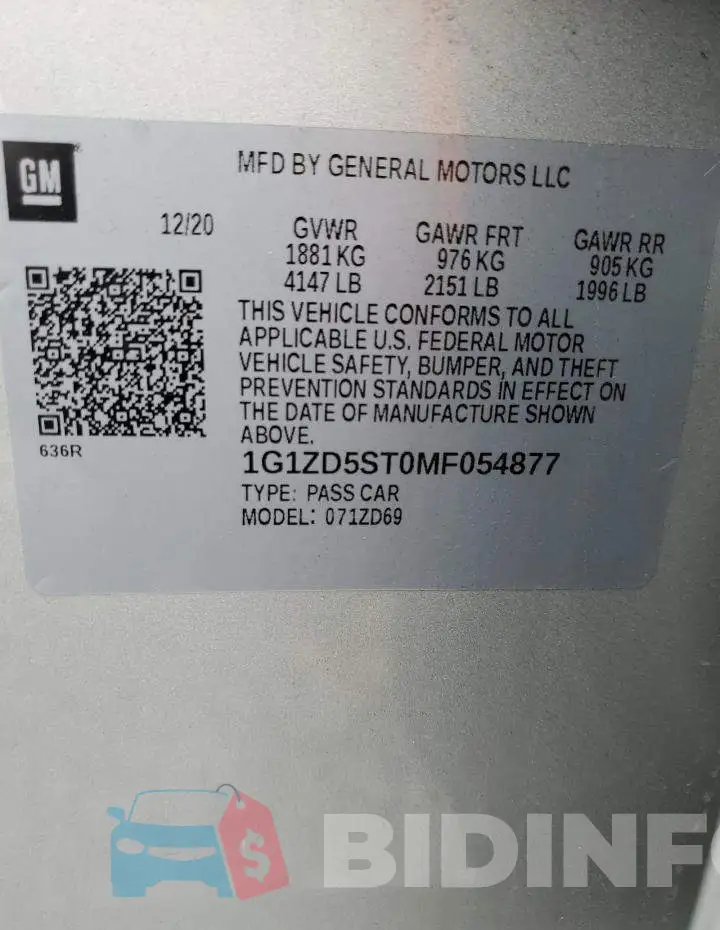 1G1ZD5ST0MF054877 Photo# 12