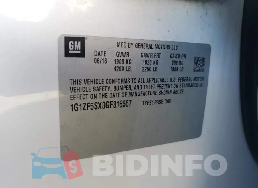 1G1ZF5SX0GF318567 Photo# 12
