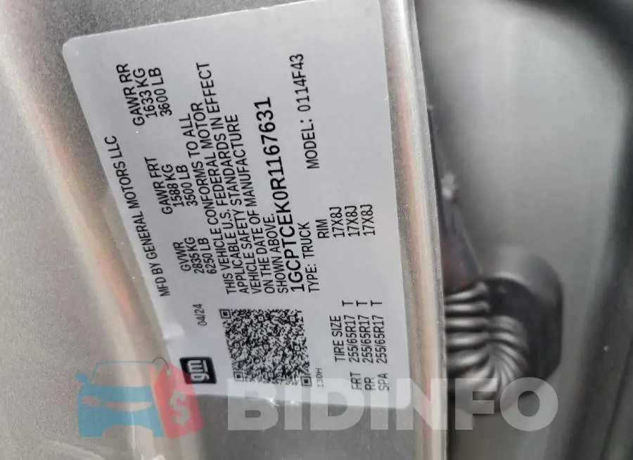 1GCPTCEK0R1167631 Photo# 12