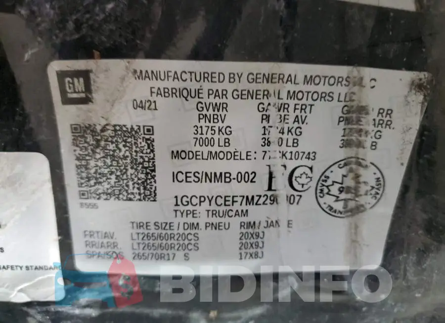 1GCPYCEF7MZ290907 Photo# 12