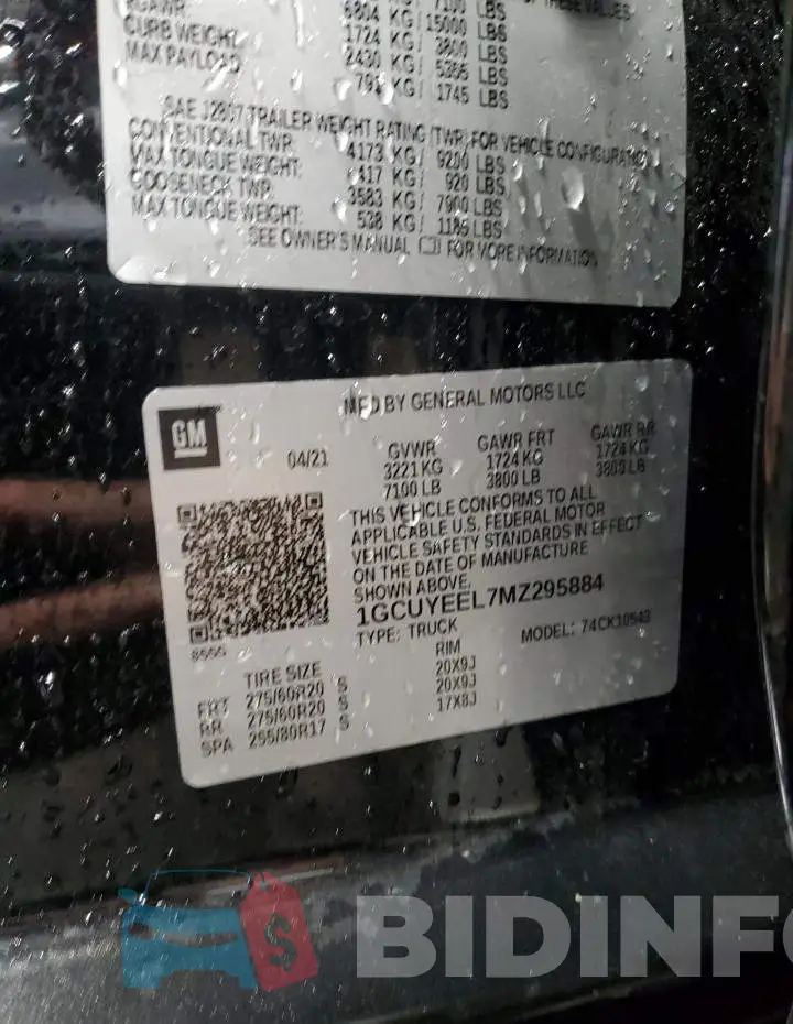 1GCUYEEL7MZ295884 Photo# 12