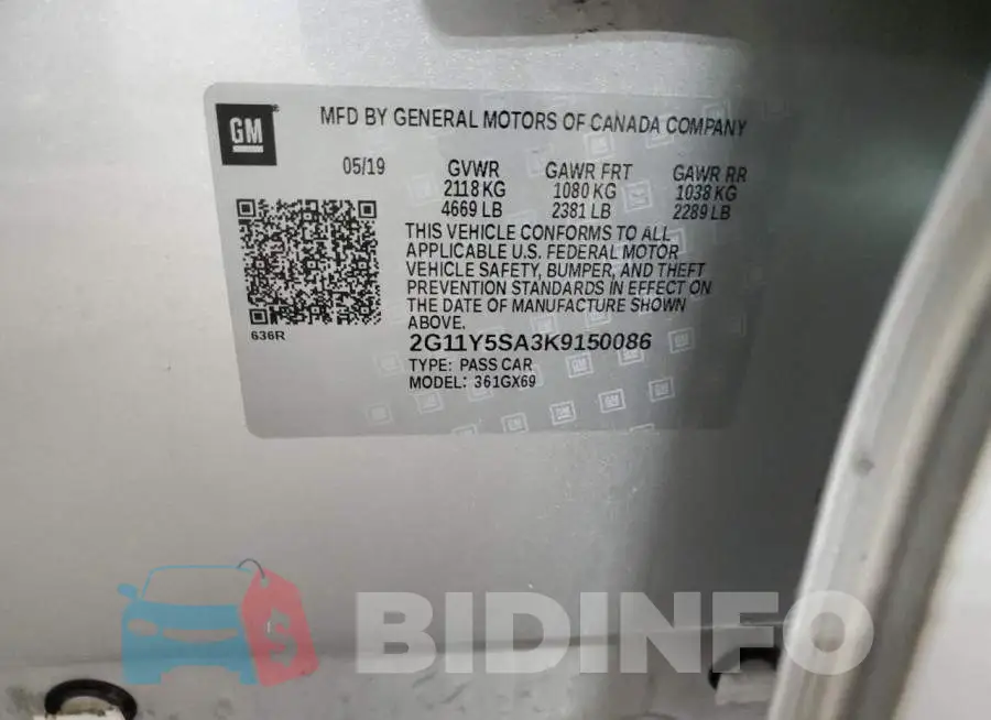 2G11Y5SA3K9150086 Photo# 13