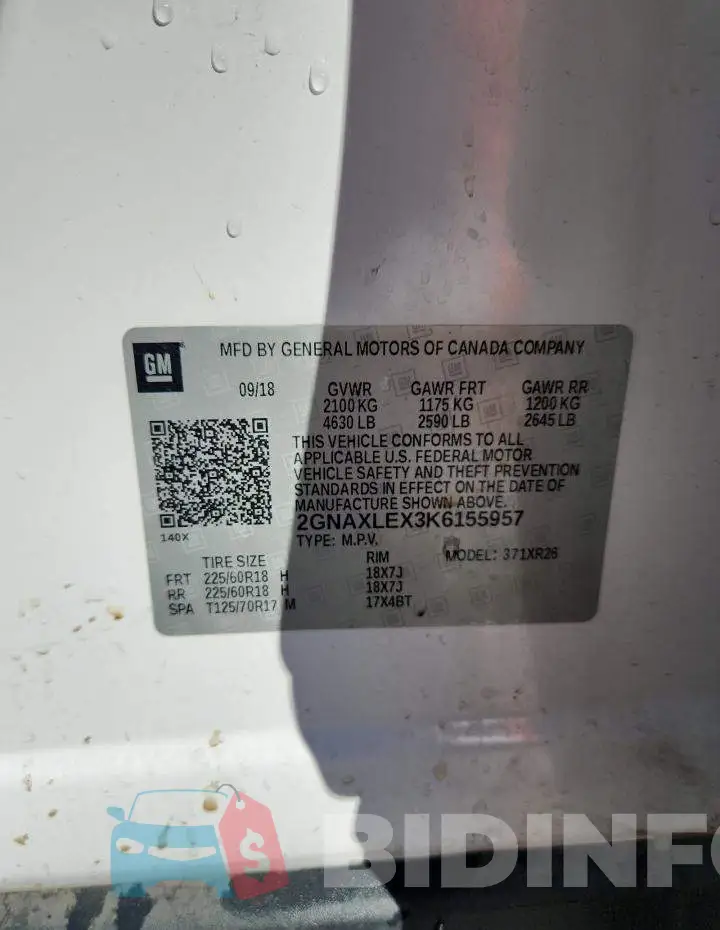 2GNAXLEX3K6155957 Photo# 12