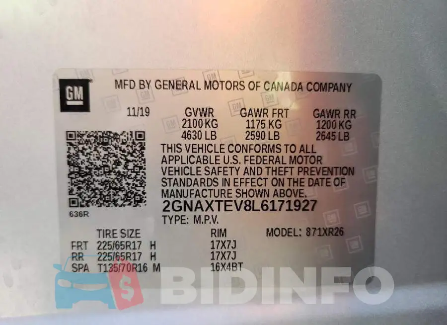 2GNAXTEV8L6171927 Photo# 13