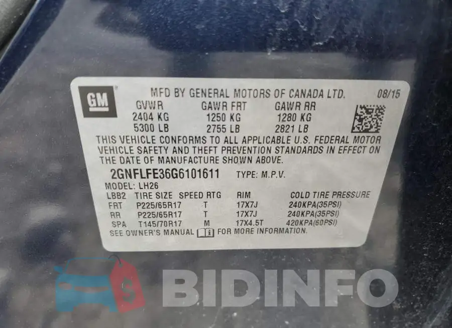 2GNFLFE36G6101611 Photo# 12