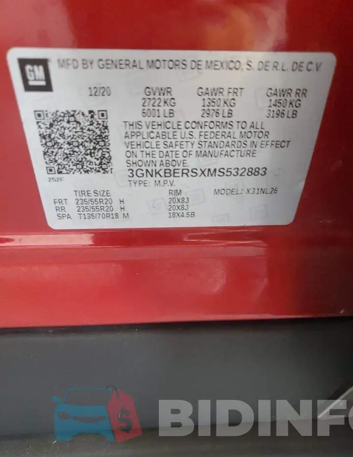 3GNKBERSXMS532883 Photo# 13