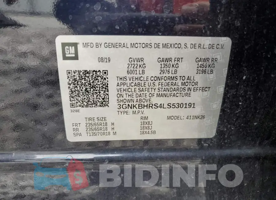 3GNKBHRS4LS530191 Photo# 12
