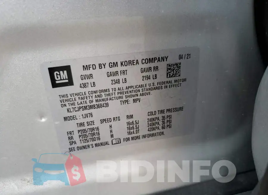 KL7CJPSM3MB368439 Photo# 13
